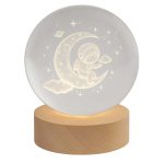 چراغ خواب گوی کریستالی طرح ماه و فضانورد کد 71-41928