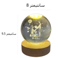 چراغ خواب رومیزی مدل گوی کریستال طرح دختر و پسر عاشق کد 57-41928 - Image 3