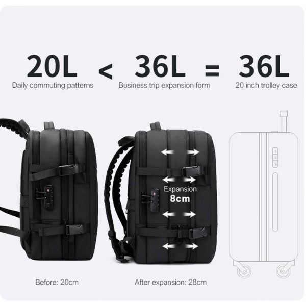 کوله پشتی لپتاپ وکیوم دار بنج مدل Bange BG-3028 همراه با پمپ وکیوم - Image 3
