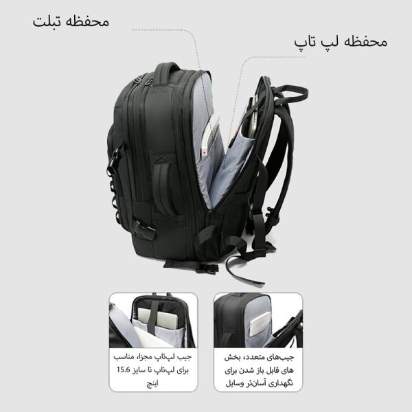 کوله پشتی لپتاپ بنج مدلBange BG-3055 - Image 6