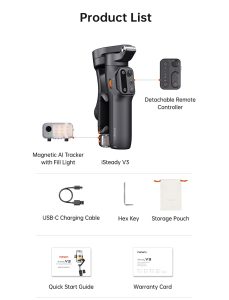 گیمبال سه‌محوره هوهم مدل iSteady V3 | تثبیت حرفه‌ای ویدیو با ردیابی هوش مصنوعی