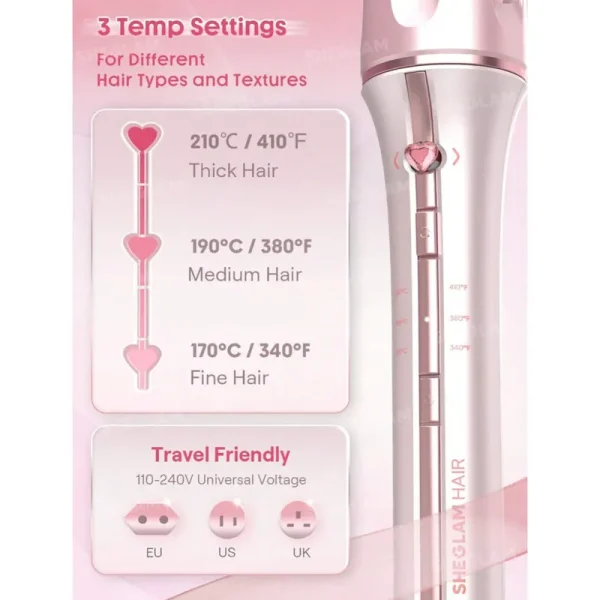 دستگاه کرلی مو ، فر کننده و حالت دهنده شیگلم مدل Cupids Charm One-Touch 19mm ( اورجینال) - Image 5