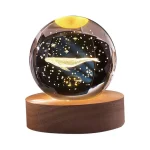 چراغ خواب رومیزی مدل گوی کریستال طرح دلفین کد 63-41928