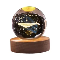 چراغ خواب رومیزی مدل گوی کریستال طرح دلفین کد 63-41928