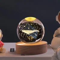 چراغ خواب رومیزی مدل گوی کریستال طرح دلفین کد 63-41928