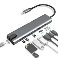 هاب 8 پورت Type-C به USB-C کینگ دام