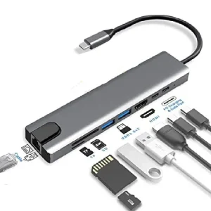 هاب 8 پورت Type-C به USB-C کینگ دام